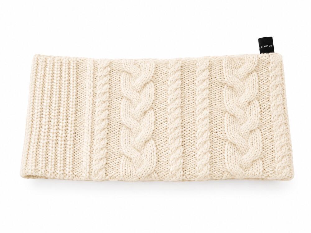 The Limited Cream Cable Knit Neck Scarf Ear Warmer Cotton Acrylic NWT